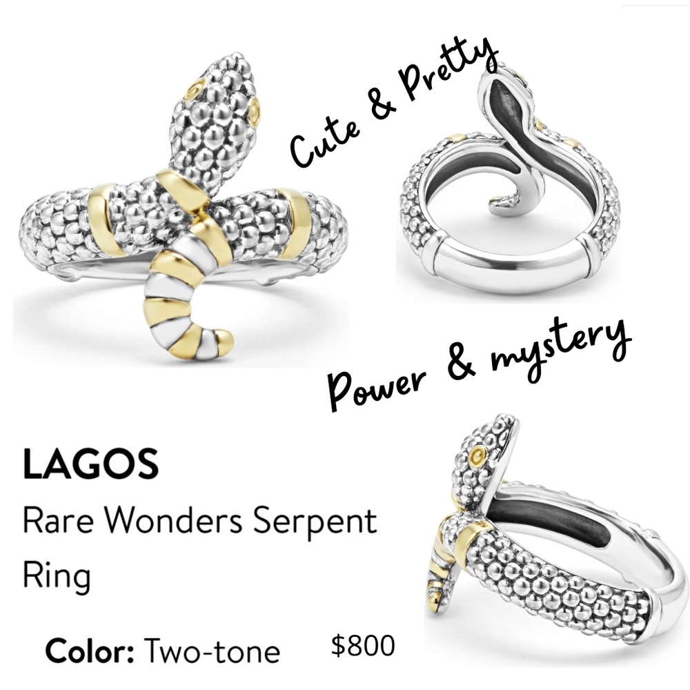 LAGOS Two-Tone Serpent Ring Silver/18k. Without Original Pack.
